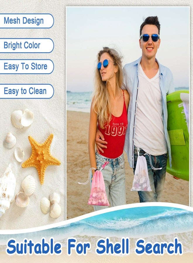 WANGDEFA 3 Pcs Mesh Beach Bags For Kids 5.9 x 8.3 Inch Shell Collecting Bag Seashell Bags With Clip And Toggle Closure Beach Vacation Essentials For Beach And Box Toy Bag With Toddler（Not Included Toys） - Image 4