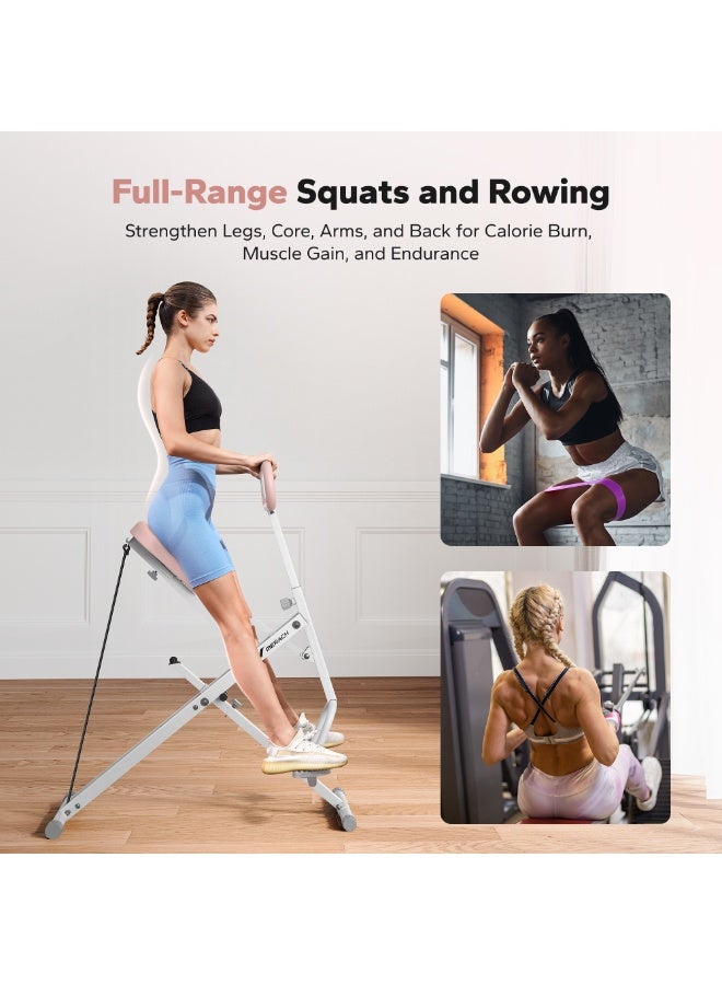 ميراتش جهاز القرفصاء، جهاز التجديف MERACH R07 2 في 1، جهاز تمرين سهل التركيب وقابل للطي، جهاز تدريب الأرداف، جهاز تمرين منزلي للأرداف والساقين - Image 2