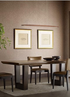 Target Wood Walnut Color 20W Linear LED Pendant Light 60cm  - Image 3