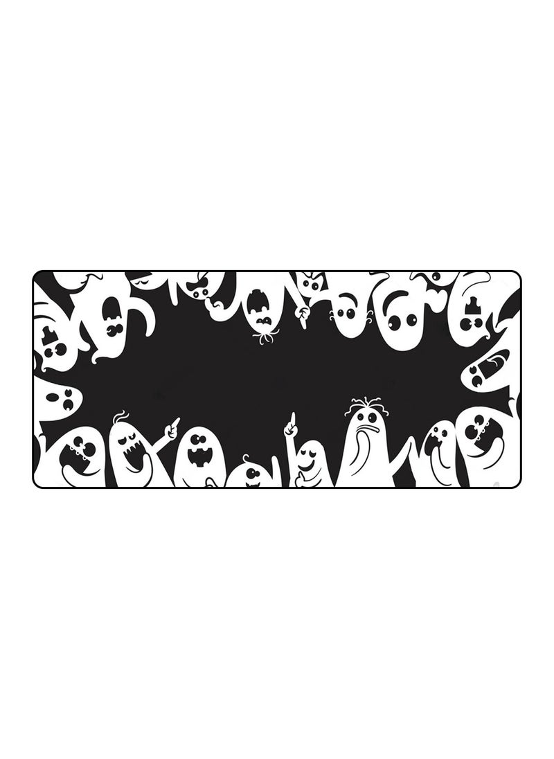 Generic - Large Gaming Mouse Pad Monochrome ghost  ,Extended Large Mouse Mat Desk Pad (70CM  x 30CM  x 2MM ) ,Stitched Edges Non Slip Mousepad for Computer ,Office ,Keyboard and Laptop - Image 1