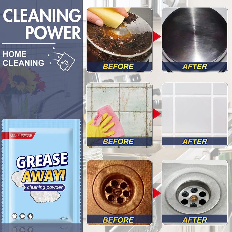 woobles Grease Away Powder Cleaner, 2023 New Grease Away Cleaning Powder, Multi-Purpose Stain Removal Kitchen Grease Cleaner, All-Purpose Magic Cleaning Powder, Grease Removal Cleaner for Kitchen (3PCS) 5PCS - Image 4