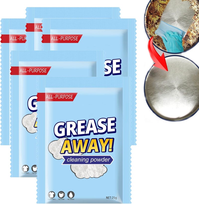 woobles Grease Away Powder Cleaner, 2023 New Grease Away Cleaning Powder, Multi-Purpose Stain Removal Kitchen Grease Cleaner, All-Purpose Magic Cleaning Powder, Grease Removal Cleaner for Kitchen (3PCS) 5PCS - Image 1