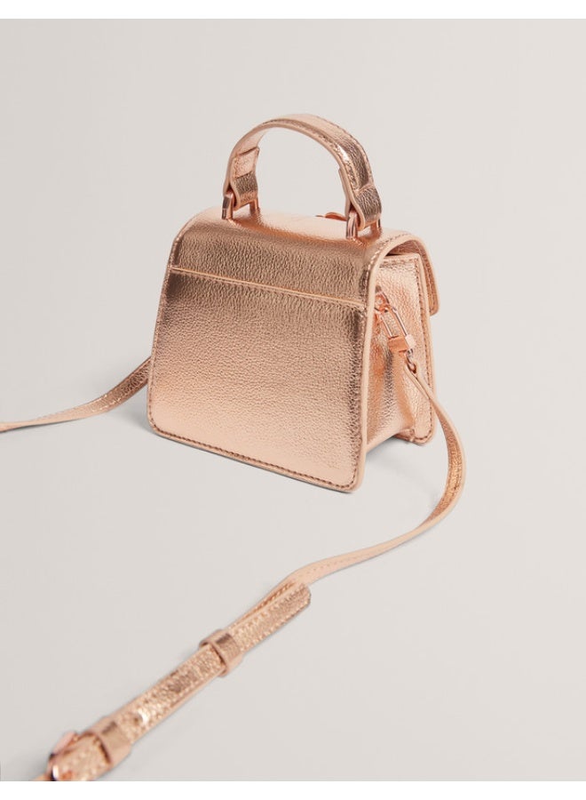 Ted Baker Rose Detail Mini Metallic Top Handle Bag - Image 4