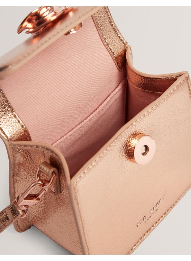 Ted Baker Rose Detail Mini Metallic Top Handle Bag - Image 5