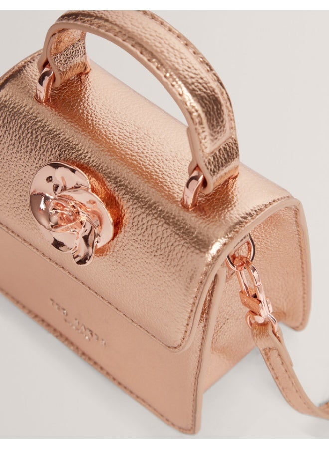 Ted Baker Rose Detail Mini Metallic Top Handle Bag - Image 3