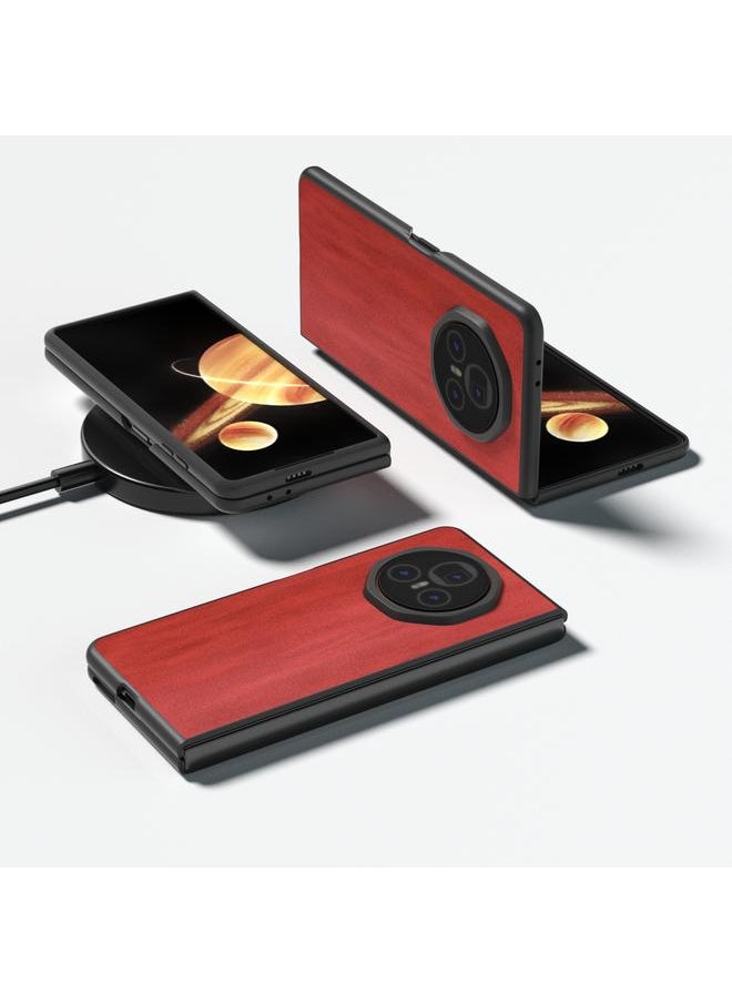The Bros Phone Case For Honor Magic V3 Black Frame Two-color Calf Texture PU Phone Phone Case  - Image 2
