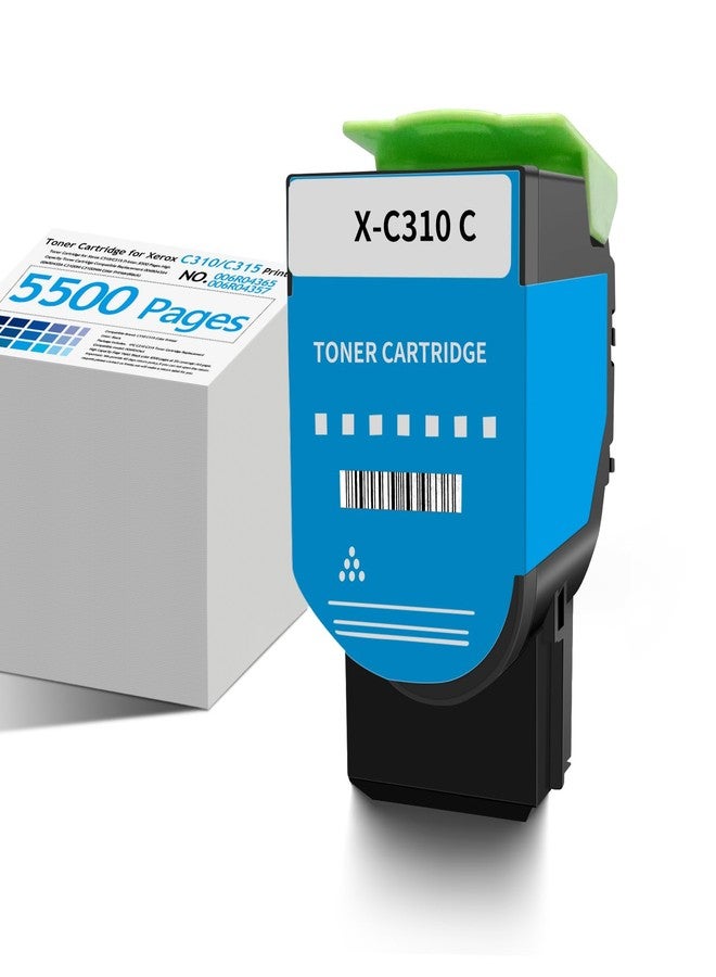 Kukushoo Toner Cartridge for Xerox C310/C315 Printer,5500 Pages High Capacity Toner Cartridge Compatible Replacement 006R04365 006R04357 C310DNI C310DNIM Color Printer(Cyan) - Image 1