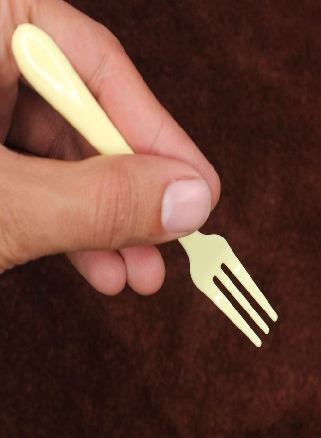 EKAN Disposable Fruit Fork Sets Mini Fork for Snacks Mini Cocktail Picks Dessert Forks for Home and Kitchen Use Set of 12Pcs - Image 4