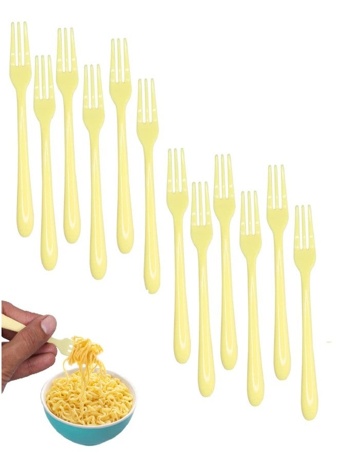 EKAN Disposable Fruit Fork Sets Mini Fork for Snacks Mini Cocktail Picks Dessert Forks for Home and Kitchen Use Set of 12Pcs - Image 1