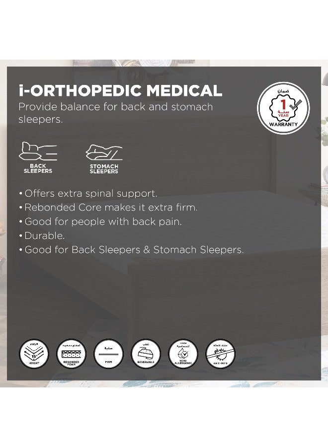 Home Box SleepEase iOrthopedic Medical Firm Rebonded Foam Twin Mattress - 120x200x15 cm with 1 year warranty - Image 4