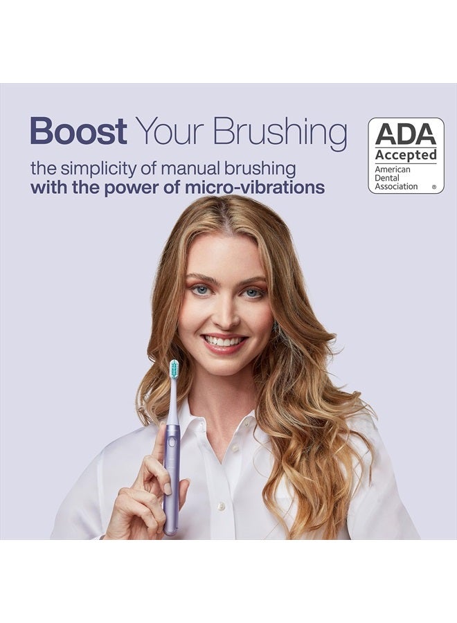 Aquasonic Icon ADA-Accepted Rechargeable Toothbrush | Magnetic Holder & Slim Travel Case | 2 Brushing Modes & Smart Timers | Gentle Micro-Vibrations (Lilac) - Image 2