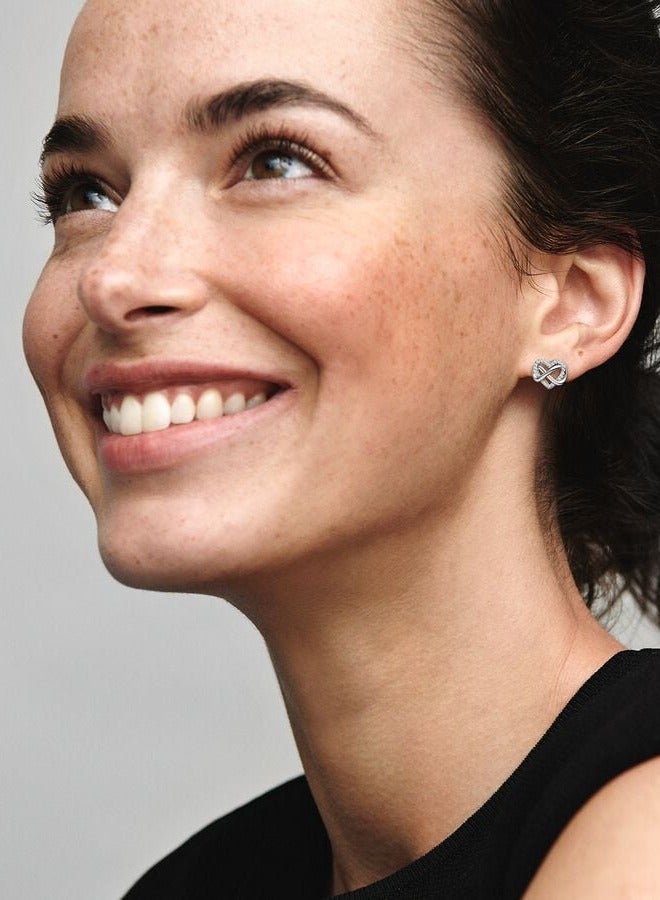 Pan Home Silver love edge diamond earrings - Image 3