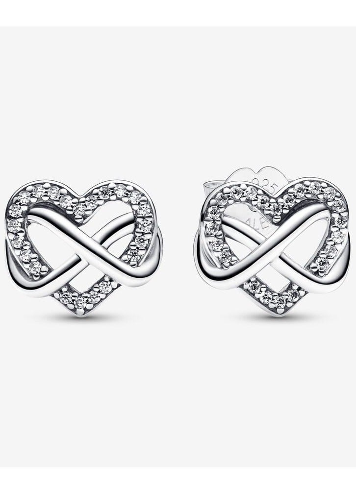 Pan Home Silver love edge diamond earrings - Image 1