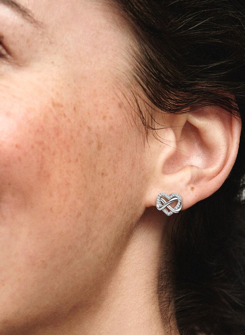 Pan Home Silver love edge diamond earrings - Image 2