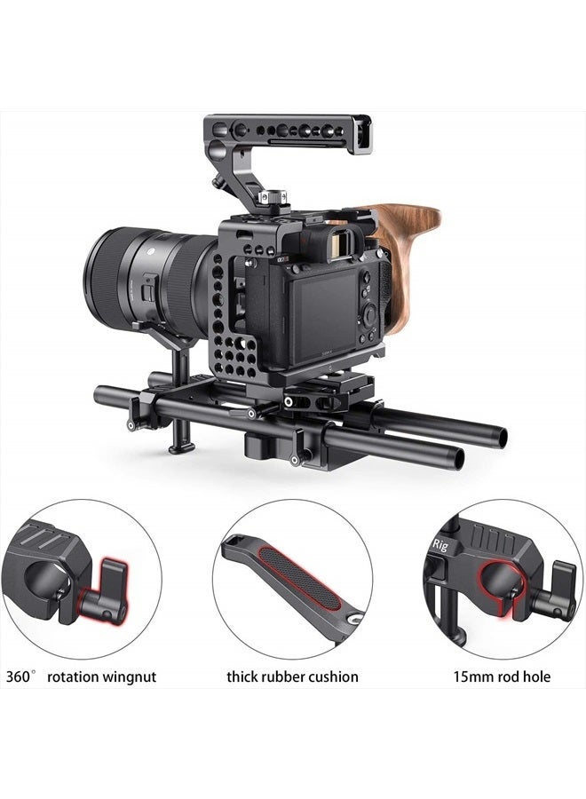 SmallRig 15mm Long Lens Support, 53.5mm Height Adjustable Lens Bracket for DSLR Camera Shoulder Rig - BSL2681 - Image 5