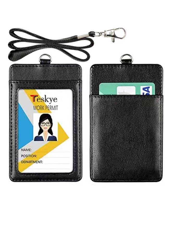 Generic High-Grade Leather Chest ID Holder, Simple Employee Work Badge PU Card Holder. 