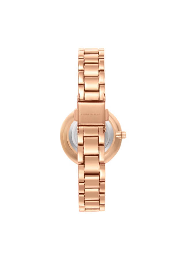 KENNETH SCOTT - Kenneth Scott Women's Rose Gold Dial Analog Watch - K23533-RBKK - Image 1