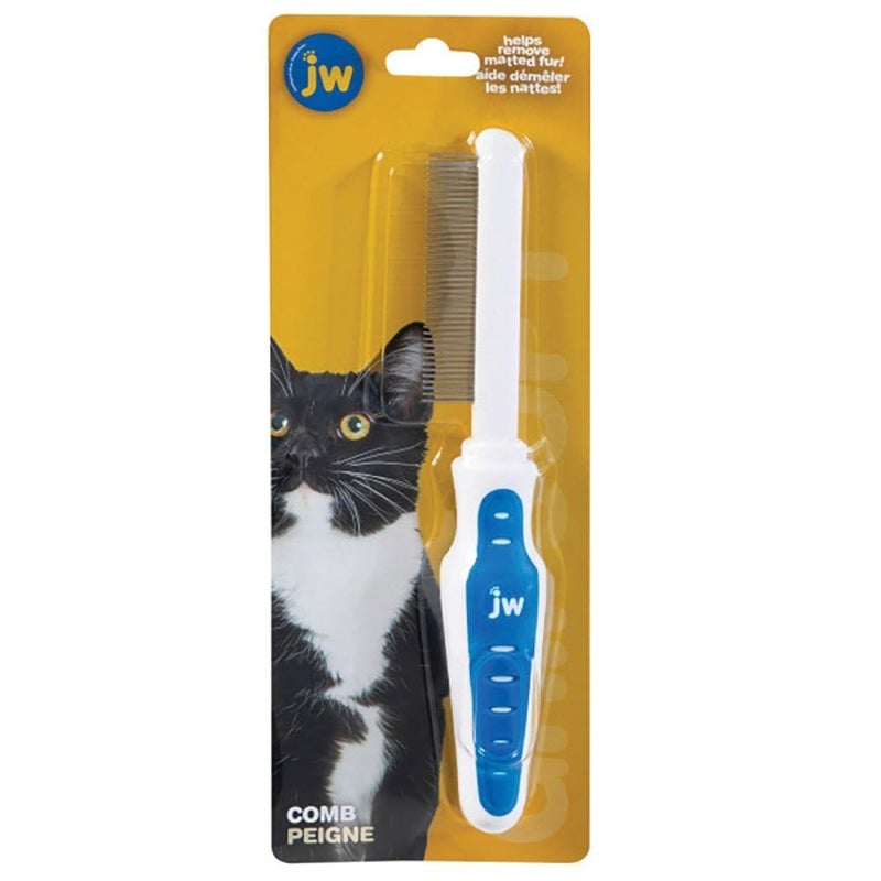 JW Pet GripSoft Cat Comb - Medium & Long Haired Cat Brush for Shedding & Tangle Removal - Image 1