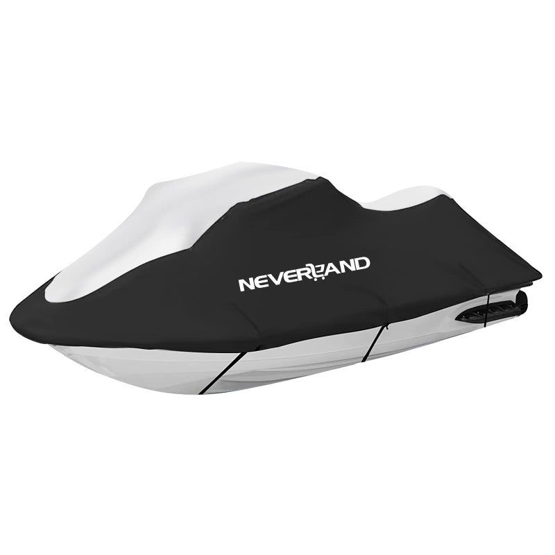 NEVERLAND Waterproof Jet Ski Cover - Compatible with Yamaha Seadoo, Jet Ski Covers 2 3 Seater UV Resistant Heavy Duty Cover with 2 Air Vents Suitable for 2 3 Seater Lengths 115'' to 120" - Image 1