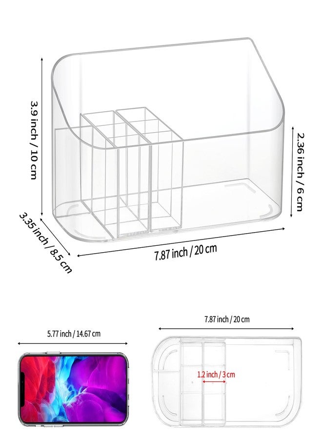 LETURE Clear Makeup Tray Holder Organizer Cosmetic Display Case, Small Makeup Organizer for Vanity Bathroom Counter Countertop Tabletop Desktop Vanity Drawers (Clear) - Image 2