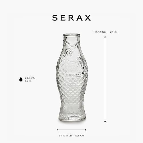 Serax Glass Water Pitcher | Fish & Fish glassware by Paola Navone | Wine Carafe Decanter 28.74 fl oz | Clear Bottle Container for hot and cold Drinks | Beverage Dispenser for Fridge | Suitable as Vase - Image 2