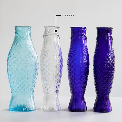 Serax Glass Water Pitcher | Fish & Fish glassware by Paola Navone | Wine Carafe Decanter 28.74 fl oz | Clear Bottle Container for hot and cold Drinks | Beverage Dispenser for Fridge | Suitable as Vase - Image 4