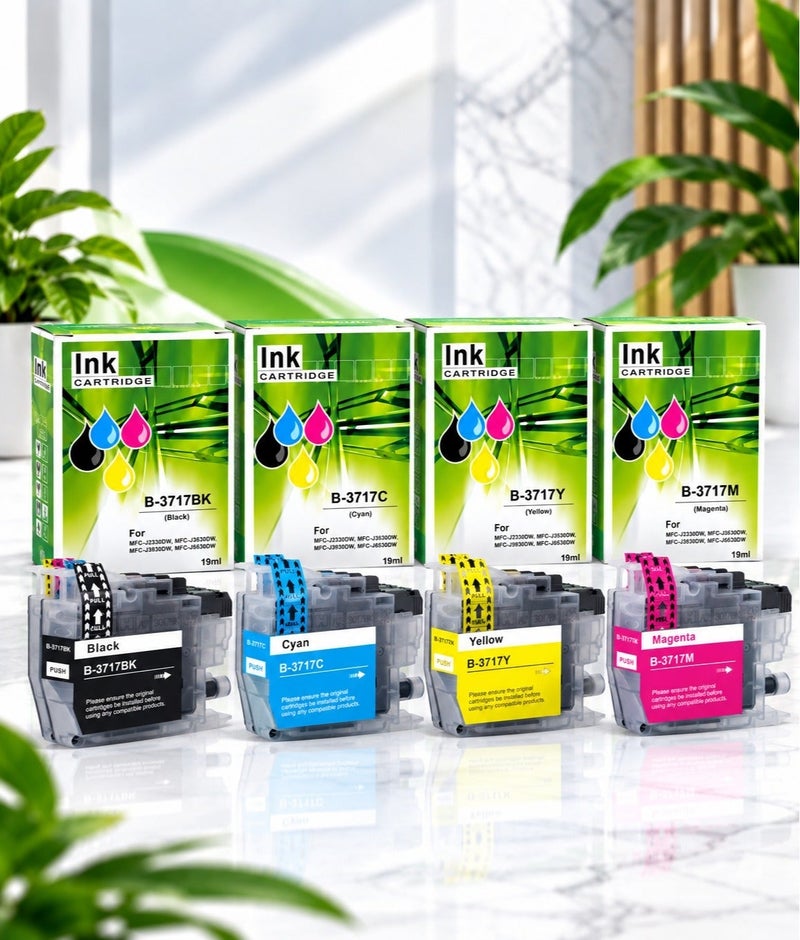 INK LC3717 LC-3717 Premium Compatible InkJet Ink Cartridge For MFC-J2330DW MFC-J2730DW MFC-J3530DW MFC-J3930DW J3530 J2330 (Black, Cyan, Magenta, Yellow) - Image 1