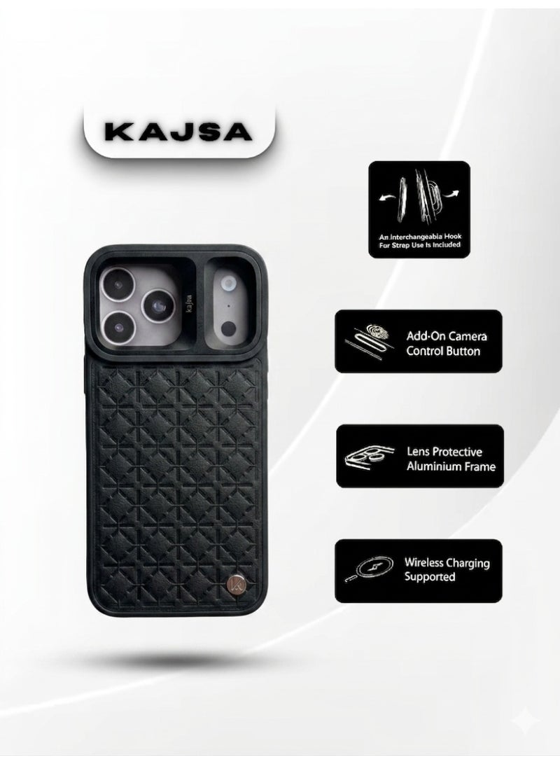 KAJSA Premium Shockproof Camera Protection Case – Luxury Texture Finish with Aluminium Lens Frame 17 pro Max - Image 3