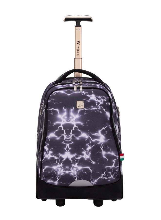 Wires 3 Piece Kids School Trolley Bag laptop compartment Big Wheels With Lunch bag u0026 Pencil Case - Image 2
