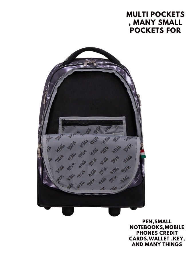 Wires 3 Piece Kids School Trolley Bag laptop compartment Big Wheels With Lunch bag u0026 Pencil Case - Image 3