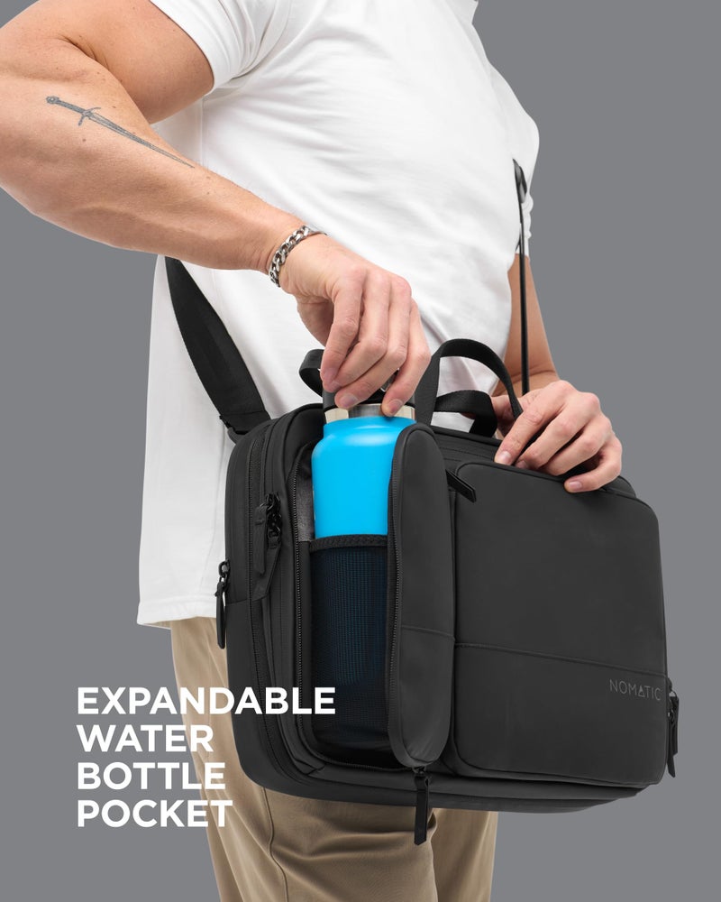 NOMATIC Laptop Bag: Slim Messenger Bag with RFID Pocket, Tech Organizer, Water-Resistant Zippers - 11-13.5L Expansion Design & Laptop Compartment for Work, Travel, or Daily Commute - Image 3