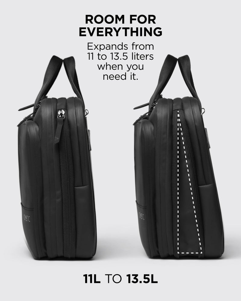 NOMATIC Laptop Bag: Slim Messenger Bag with RFID Pocket, Tech Organizer, Water-Resistant Zippers - 11-13.5L Expansion Design & Laptop Compartment for Work, Travel, or Daily Commute - Image 4