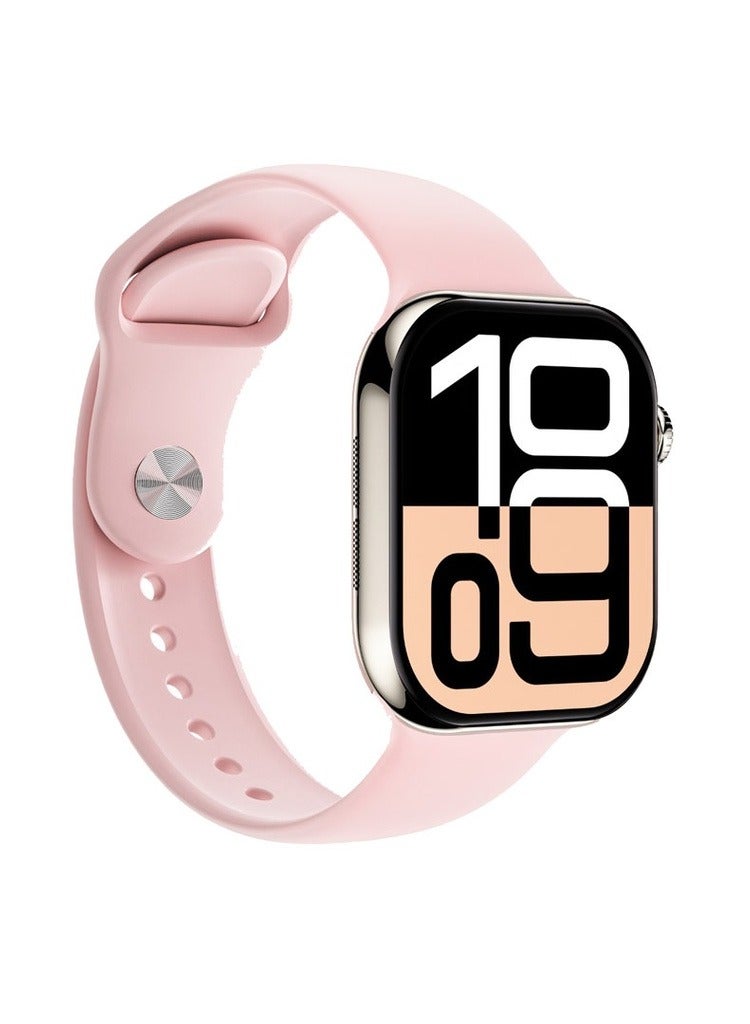 GREEN LION Ultimate 10 46MM Smart Watch /AMOLED Display 2.07inch / Storage 1GB Flash / Bluetooth Call / Games / Dynamic Island /Thermometer / Heart rate / E-Book / Compass / ChatGPT - Rose Gold