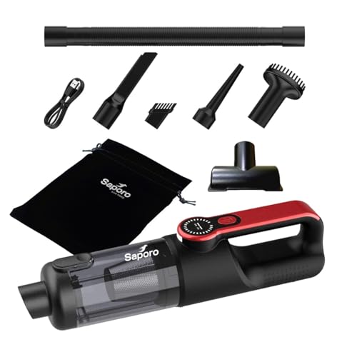 SAPORO Neo Portable Car & Home Vacuum Cleaner, 15kPa Powerful Suction, BLDC Brushless Motor, 6000mAh Rechargeable Battery, Dual HEPA Filter, 4-in-1 Vacuum & Air Blower, 7 Attachments with Storage Bag - Image 1
