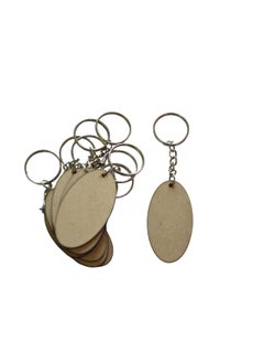 Maitri 30 Pcs Oval Shape Key Chains with Ring 50 x 50 mm Mandala Art MDF Board MDF Cutouts for Art and Craft with Smooth Surface It is Suitable for All Type of Craft and Painting Activities
