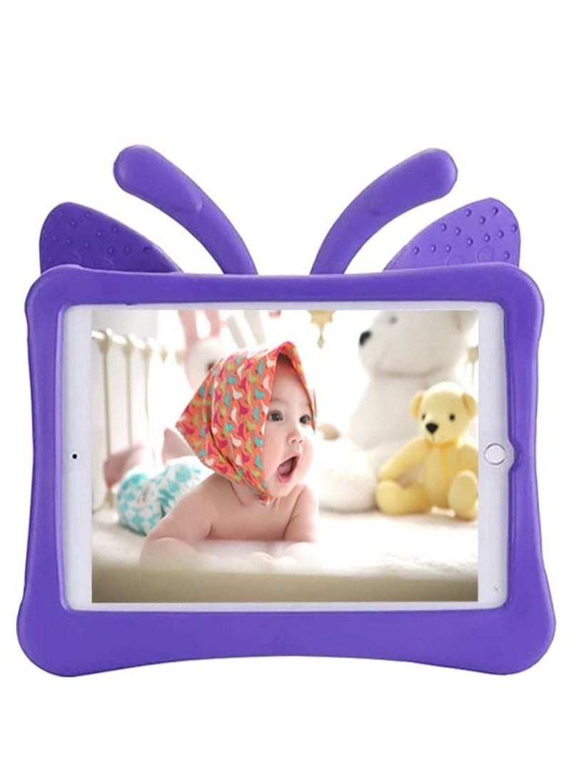 iPad 6th Generation Case for Kids, iPad 9.7 Case, Light Weight Shockproof EVA Foam Protective Tablet Stand Cover Holder for Apple iPad Air/ Air 2 iPad 9.7 2017/ 2018 - Cute Butterfly, Purple - Image 5