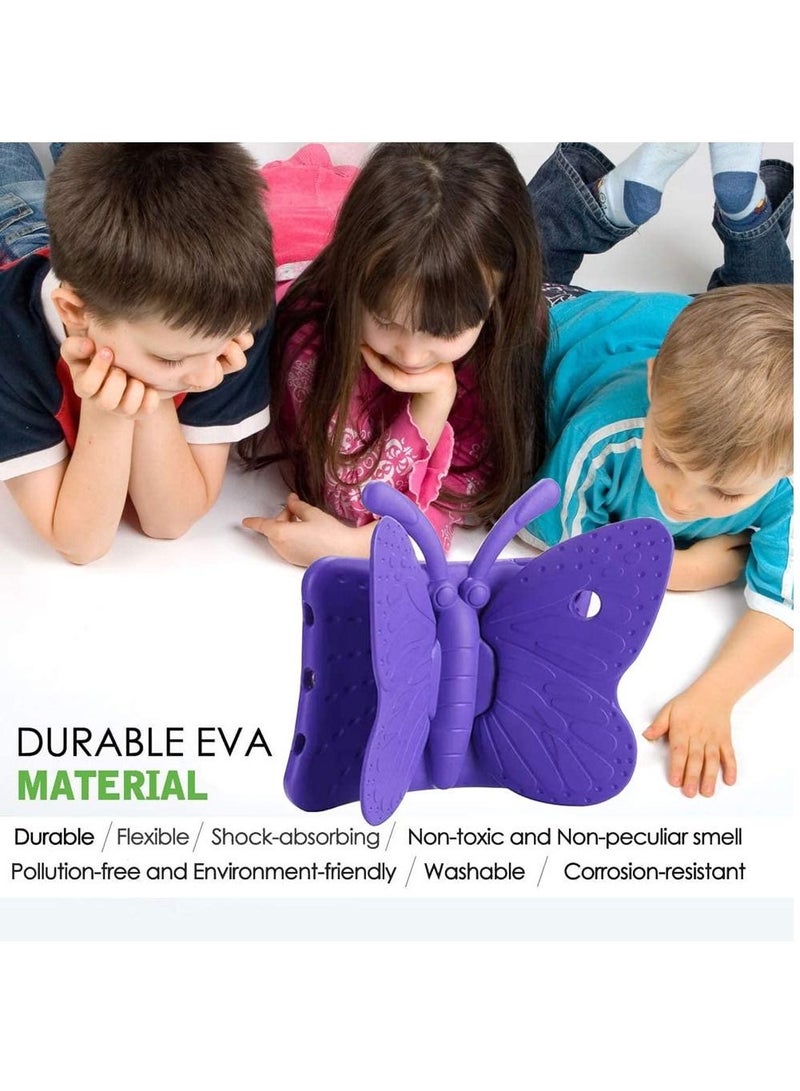 iPad 6th Generation Case for Kids, iPad 9.7 Case, Light Weight Shockproof EVA Foam Protective Tablet Stand Cover Holder for Apple iPad Air/ Air 2 iPad 9.7 2017/ 2018 - Cute Butterfly, Purple - Image 4