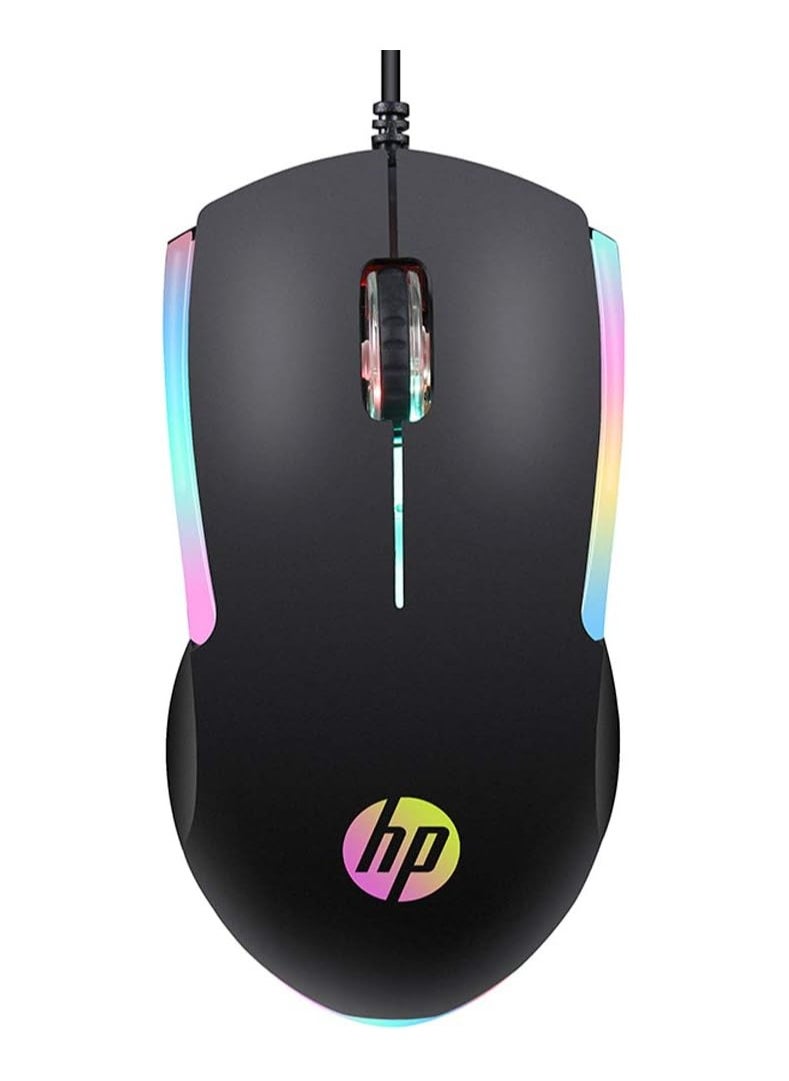 HP - HP M160 Gaming Mouse with Multicolor LED Lighting and Ambidextrous Design - Black - Image 1