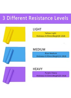 Rock Pow Resistance Bands Elastic Exercise Bands Set for Recovery Physical Therapy Yoga Pilates Rehab Fitness Strength Training  - Image 2