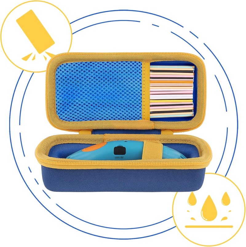 Aenllosi Storage Case Compatible with 3Doodler Start+ Essentials (2024) 3D Pen,Holders for 3D Printing Filament Refill Pack and USB Cable (Only Case,Blue & Yellow Zipper) - Image 3