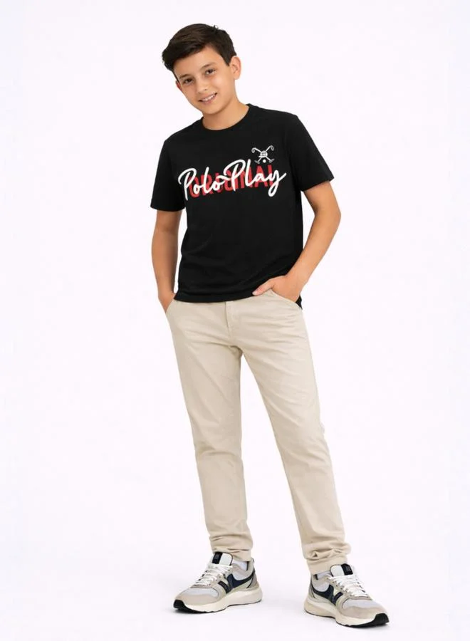 Polo Play Teen Boys Graphic Logo Crew Neck T-Shirt