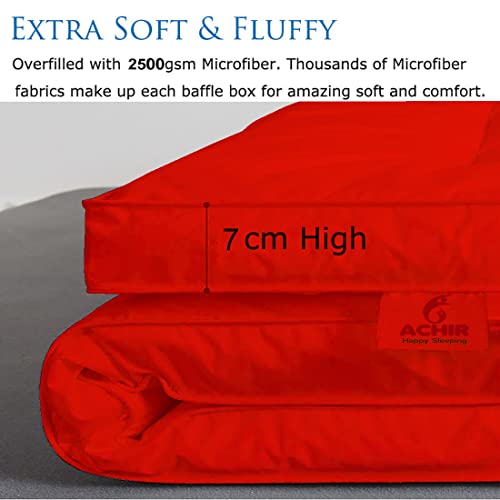ACHIR 2500 GSM Microfiber Finest Imported Super Soft Mattress Topper/Padding Large California King, 78"x84" (Red, 6.5 ft x 7ft) - Image 5