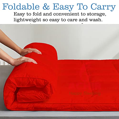 ACHIR 2500 GSM Microfiber Finest Imported Super Soft Mattress Topper/Padding Large California King, 78"x84" (Red, 6.5 ft x 7ft) - Image 4