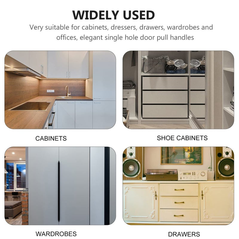 Black Drawer Handles 10pcs Modern Style for Cabinets Wardrobes Furniture Durable Easy Install Knobs - Image 3