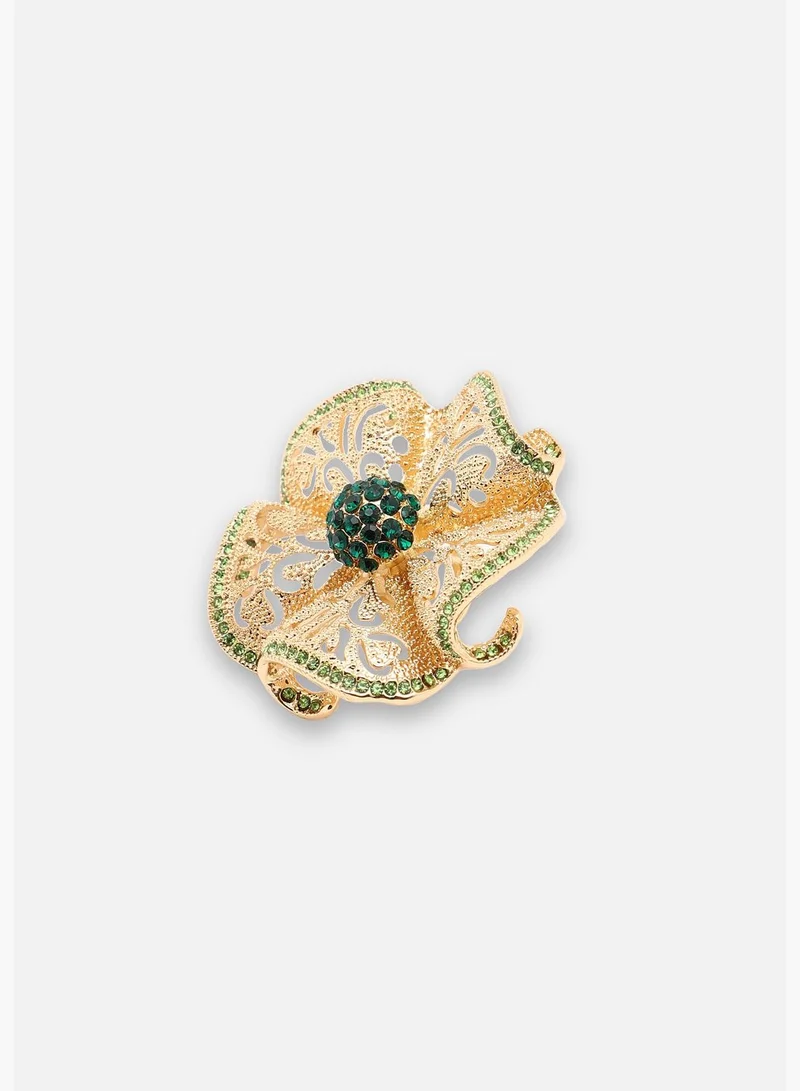 SOHI Gold Plated Party Designer Stone Ring For Women