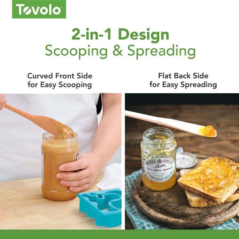 Tovolo Flex-Core Silicone Spatula Jar Scraper - Long-Handled Rubber Spatula with Angled Head for Scooping & Scraping - Heat-Resistant Spatulas for Kitchen Use, Dishwasher Safe & BPA-Free - Image 5