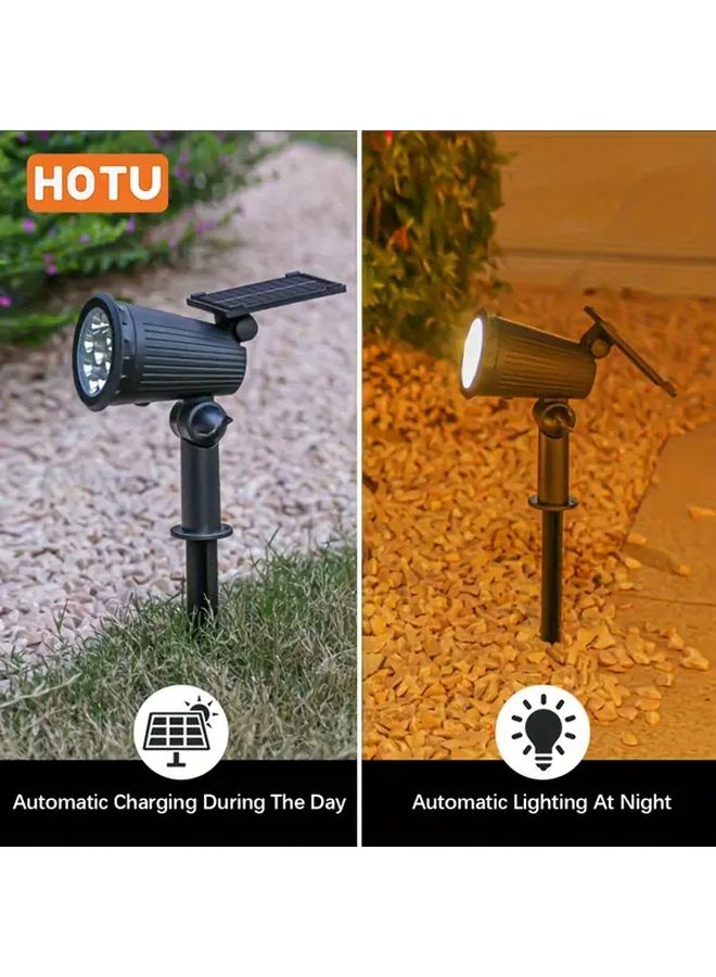 أضواء شمسية خارجية 9 لمبة LED قابلة للتعديل، إضاءة جدار وأرضية أمنية باللون الأبيض الدافئ، قطعتان - Image 5