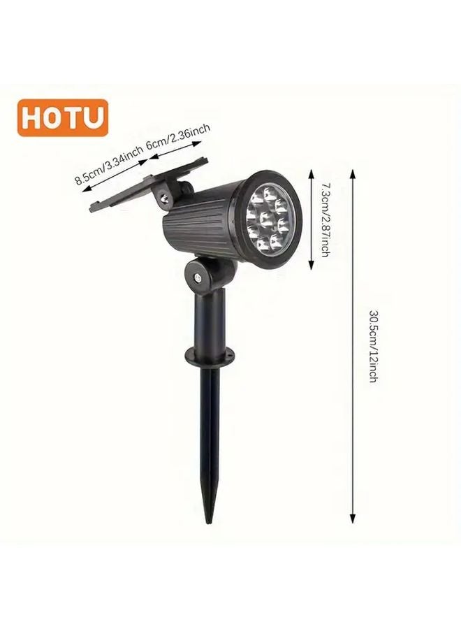 أضواء شمسية خارجية 9 لمبة LED قابلة للتعديل، إضاءة جدار وأرضية أمنية باللون الأبيض الدافئ، قطعتان - Image 4