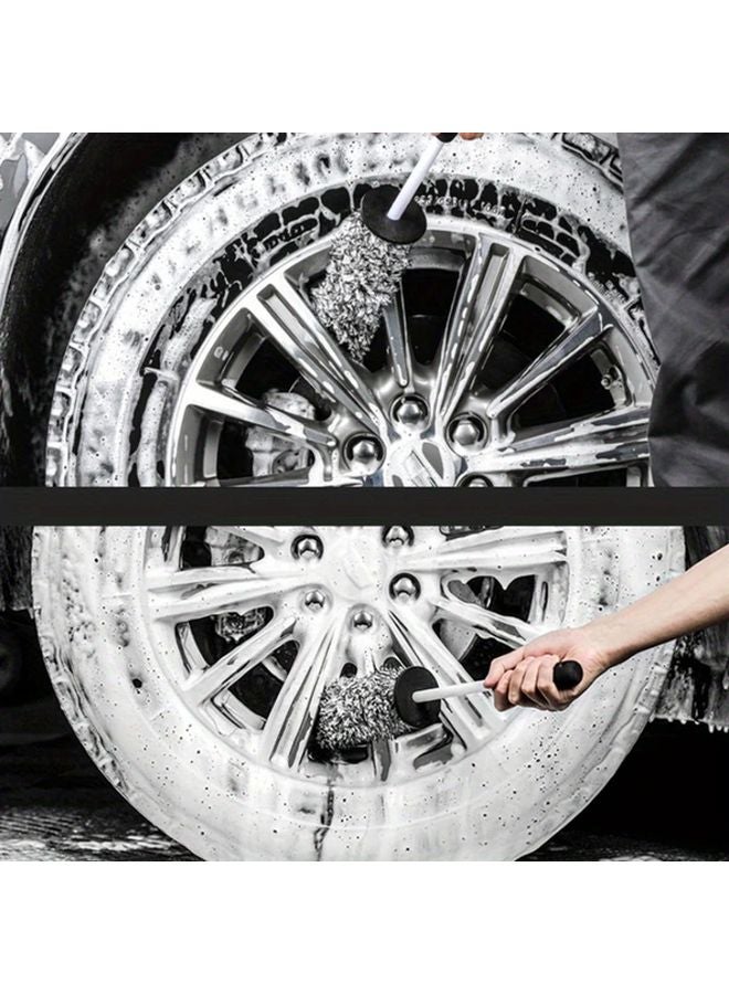 Black Car Wheel Brush Ultra Soft Microfiber Cleaning Mitt For Spokes Detailing - Image 5