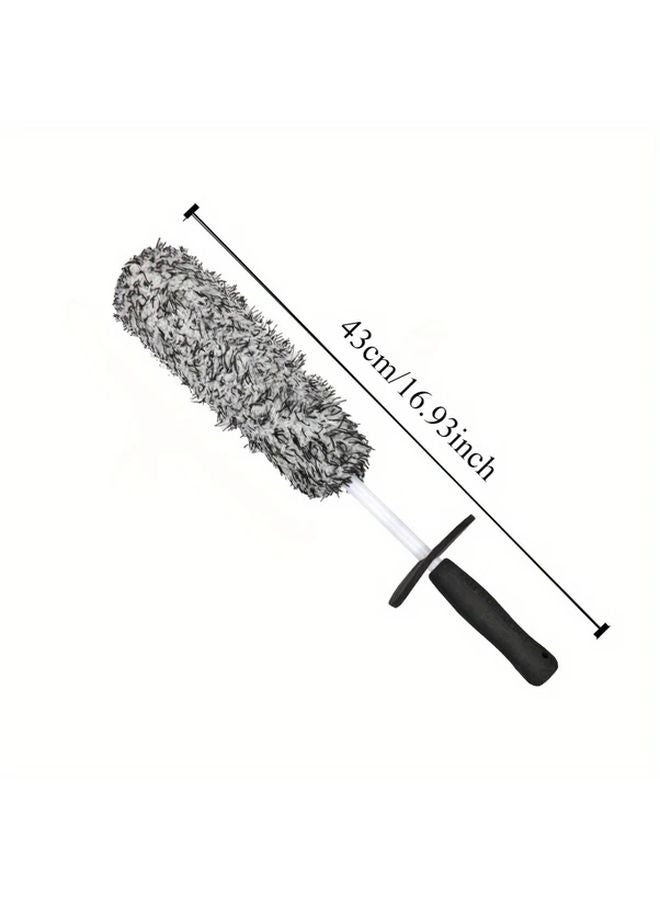 Black Car Wheel Brush Ultra Soft Microfiber Cleaning Mitt For Spokes Detailing - Image 2
